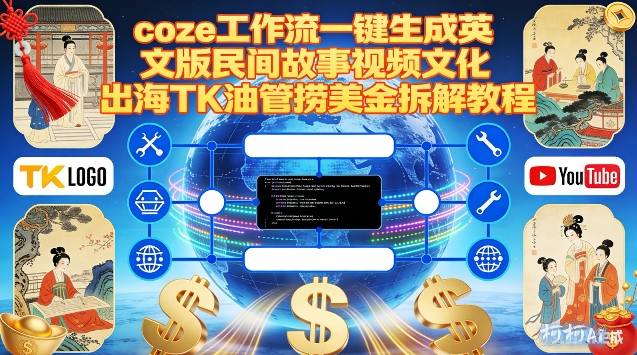 Coze扣子工作流一键生成英文版民间故事视频，文化出海TK油管捞美金拆解教程-吾爱创业网