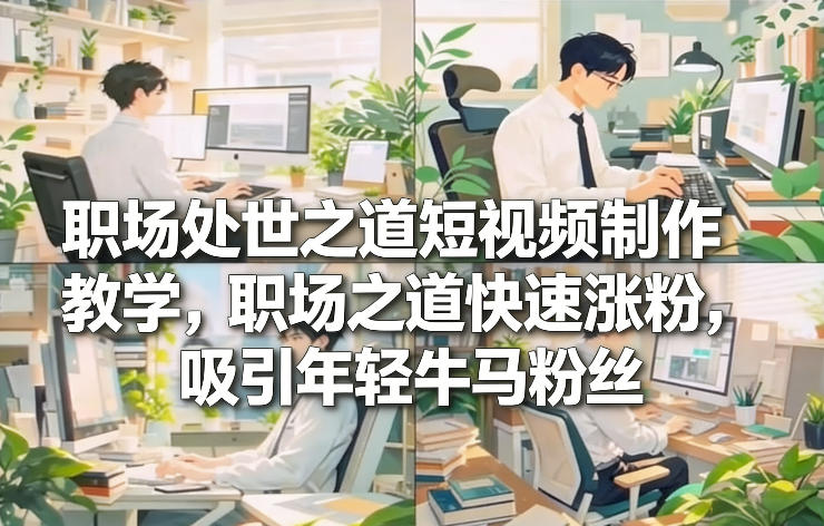 职场处世之道短视频制作教学，职场之道快速涨粉，吸引年轻牛马粉丝-吾爱创业网