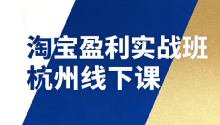 淘宝盈利实战班杭州线下课12月26-28日（音频+字幕），帮你掌握SOP流程+12门核心技术-吾爱创业网