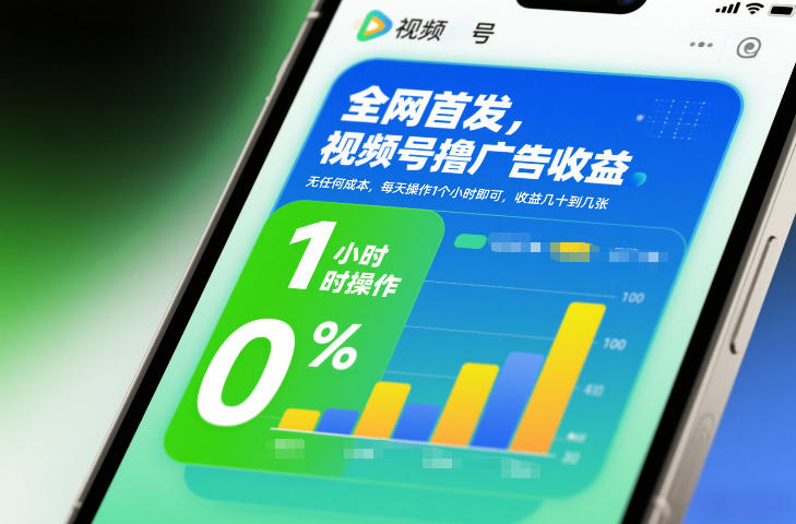 全网首发，视频号撸广告收益，无任何成本，每天操作1个小时即可，收益几十到几张-吾爱创业网