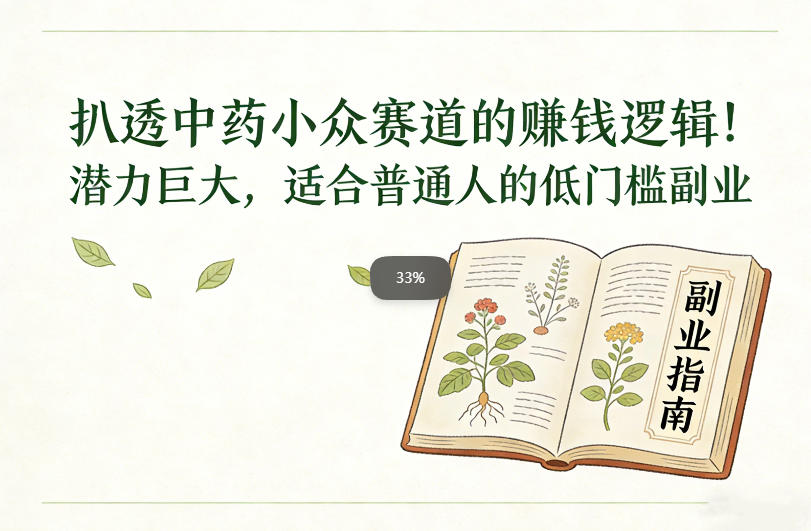 扒透中药小众赛道的賺米逻辑，潜力巨大，适合普通人的低门槛副业-吾爱创业网