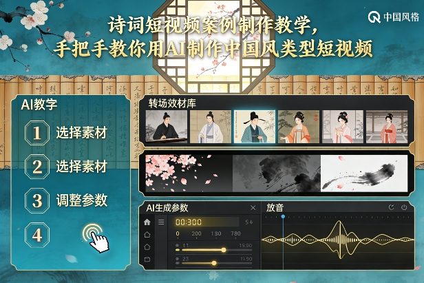 古诗词短视频案例制作教学，手把手教你用AI制作中国风类型短视频-吾爱创业网