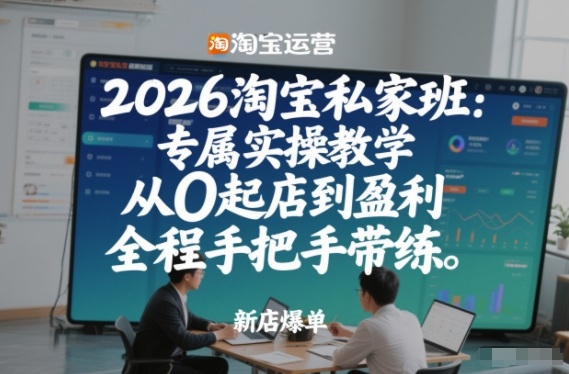 2026淘宝私家班：专属实操教学，从0起店到盈利，全程手把手带练-吾爱创业网