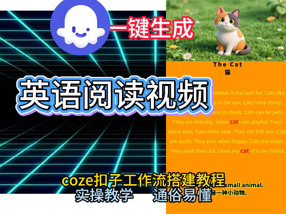 Coze工作流一键生成少儿英语阅读短视频，从0到1演示搭建过程，实操教学，小白也可以学会，搭建自己的AI智能体-吾爱创业网