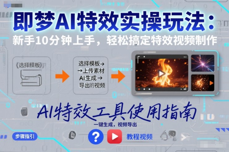 即梦AI特效实操玩法：新手10分钟上手，轻松搞定特效视频制作-吾爱创业网