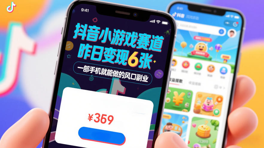 抖音小游戏赛道，昨日变现600+，零基础一部手机就能做的风口副业【揭秘】-吾爱创业网