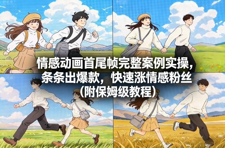情感动画首尾帧完整案例实操，条条出爆款，快速涨情感粉丝（附保姆级教程）-吾爱创业网