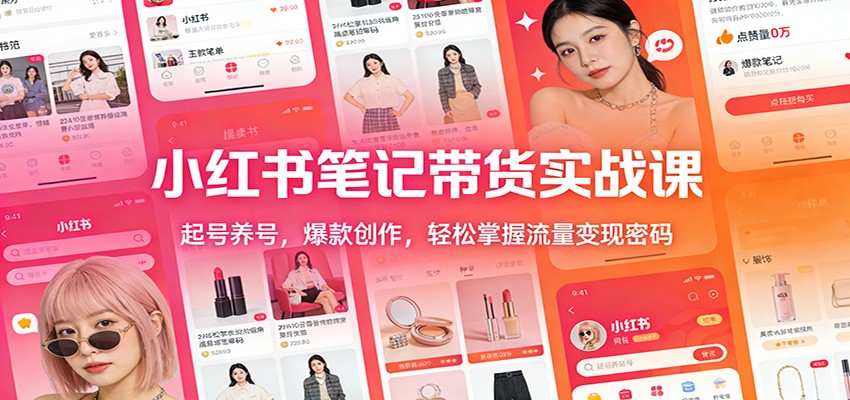 小红书笔记带货实战课：起号养号，爆款创作，轻松掌握流量变现密码-吾爱创业网