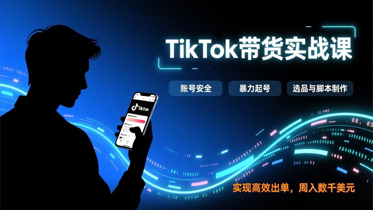 (17278期)TikTok带货实战课,涵盖账号安全、暴力起号、选品与脚本制作,实现高效出单,周入数千美元-吾爱创业网