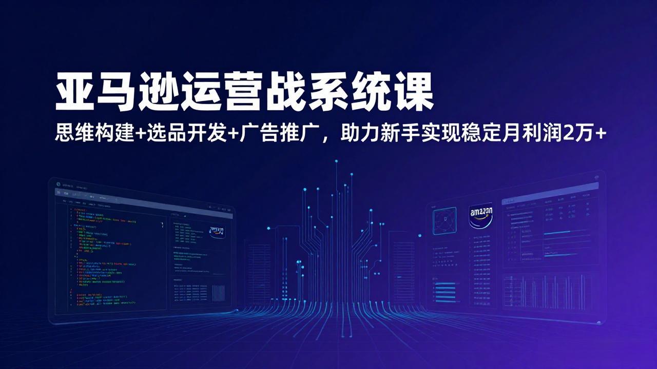 （17311期）亚马逊运营实战系统课，思维构建+选品开发+广告推广，助力新手实现稳定月利润2万+（更新）-吾爱创业网