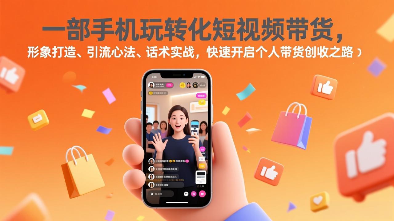 （17356期）一部手机玩转化短视频带货，形象打造、引流心法、话术实战，快速开启个人带货创收之路-吾爱创业网