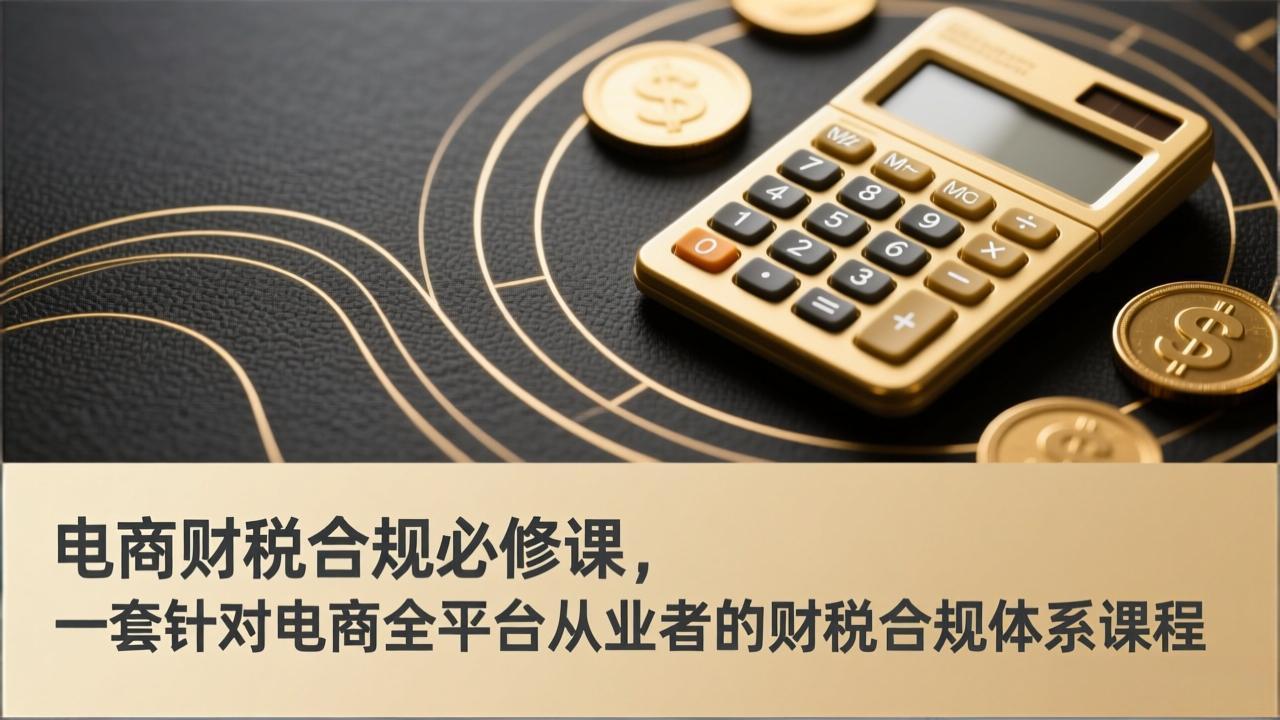 （17359期）电商财税合规必修课，是一套针对电商全平台从业者的财税合规体系课程-吾爱创业网