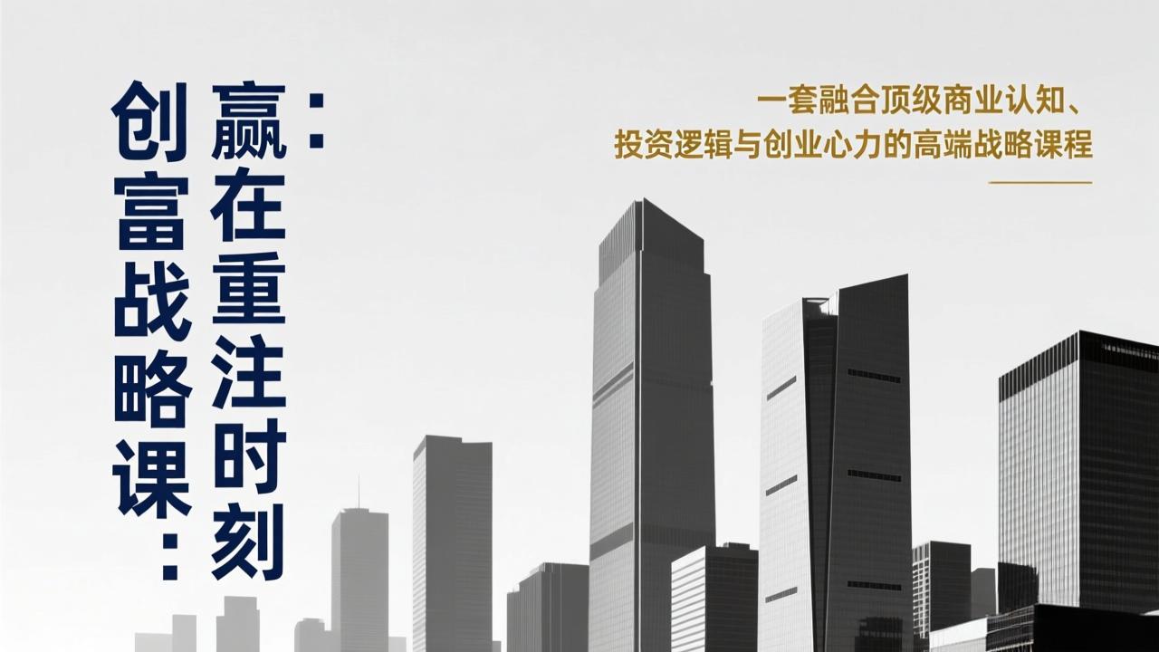 （17337期）《创富战略课：赢在重注时刻》一套融合顶级商业认知、投资逻辑与创业心力的高端战略课程-吾爱创业网
