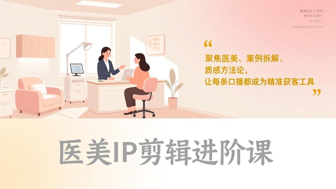 （17303期）医美IP剪辑进阶课，聚焦医美、案例拆解、质感方法论，让每条口播都成为精准获客工具-吾爱创业网