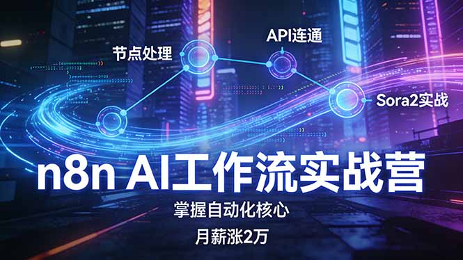 （17458期）n8n AI工作流实战营，节点处理+API连通+Sora2实战，掌握自动化核心月薪涨2万-吾爱创业网