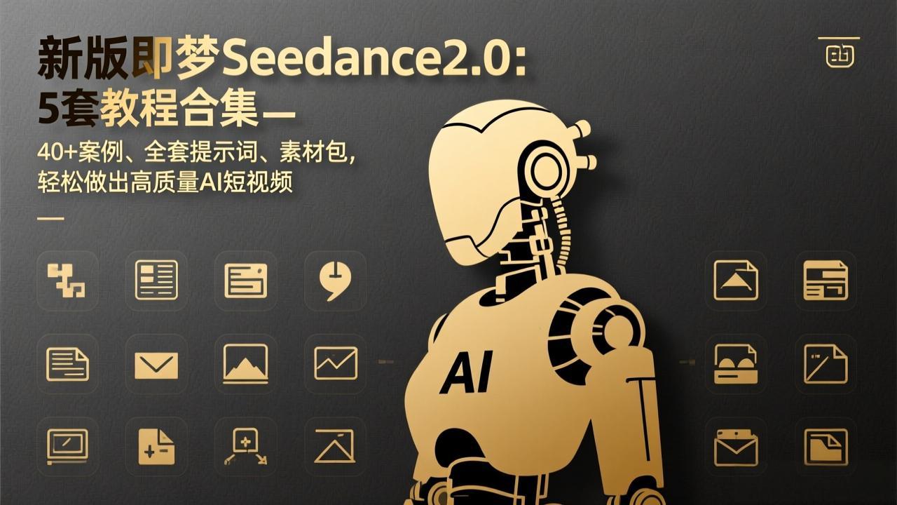 (17398期)新版即梦Seedance2.0:5套教程合集,40+案例、全套提示词、素材包,轻松做出高质量AI短视频-吾爱创业网