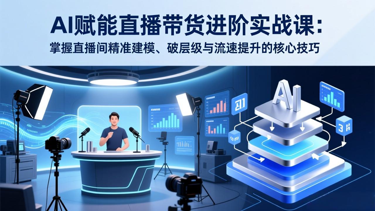 （17405期）AI赋能直播带货进阶实战课：掌握直播间精准建模、破层级与流速提升的核心技巧-吾爱创业网