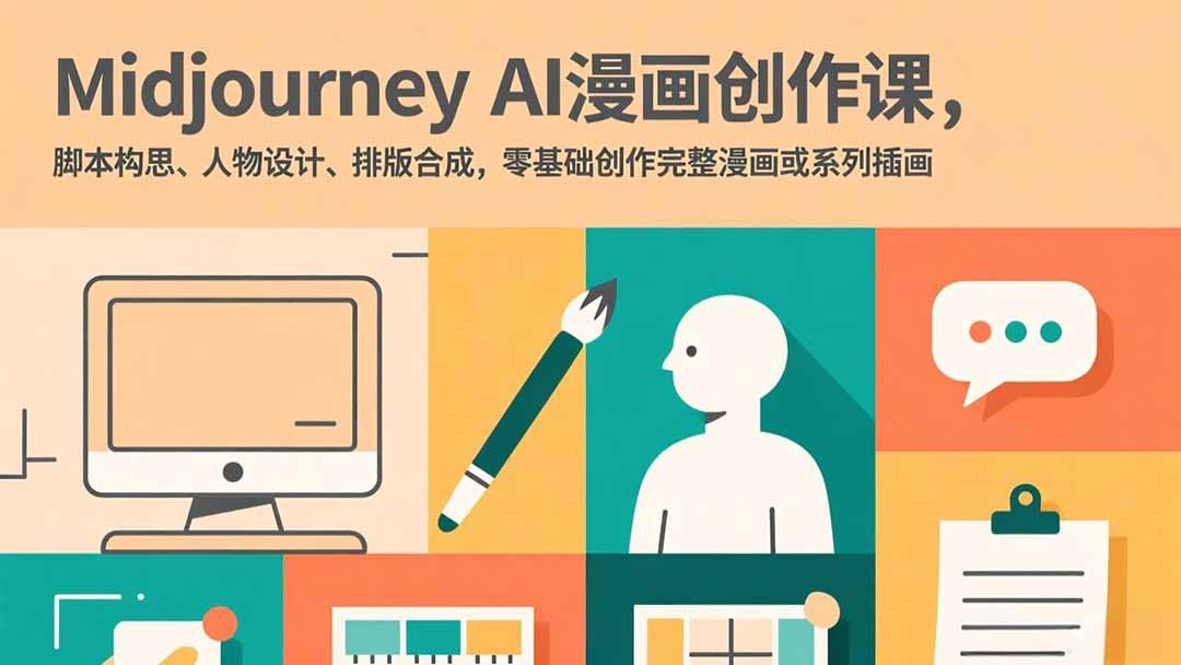 (17299期)Midjourney AI漫画创作课,脚本构思、人物设计、排版合成,零基础创作完整漫画或系列插画-吾爱创业网