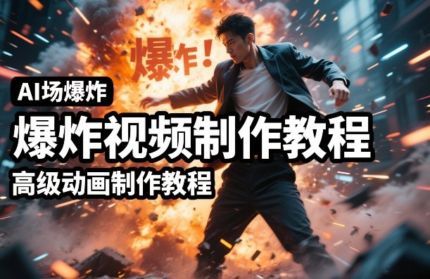 AI场景爆炸视频制作教程，利用人物实拍视频制作出高级的动画特效-吾爱创业网