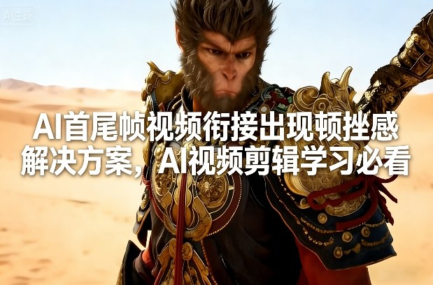 AI首尾帧视频衔接出现顿挫感解决方案，AI视频剪辑学习必看-吾爱创业网