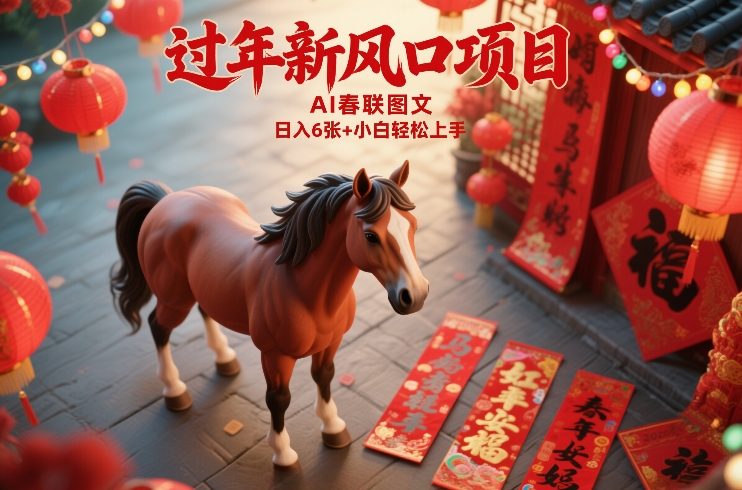 过年新风口项目,用ai春联图文,日入6张+小白轻松上手【揭秘】-吾爱创业网