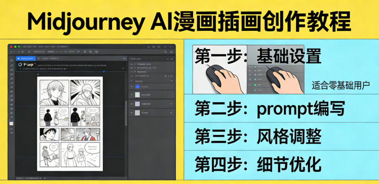 利用Midjourney AI人工智能轻松创作漫画插画教程，零基础创作完整漫画插画-吾爱创业网