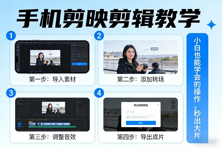 手机剪映剪辑教学，小白也能学会的操作，秒出大片-吾爱创业网