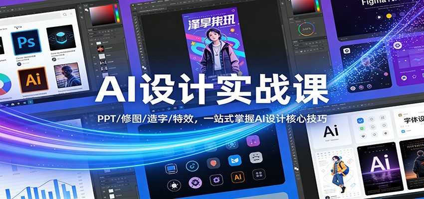 AI设计实战课：PPT/修图/造字/特效，一站式掌握AI设计核心技巧-吾爱创业网