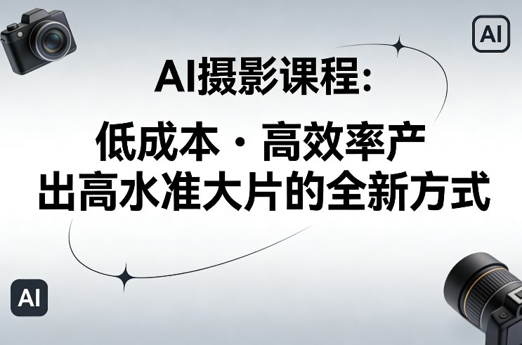 AI摄影课程，低成本高效率产出高水准大片的全新方式-吾爱创业网