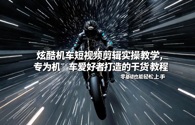 炫酷机车短视频剪辑实操教学，专为机车爱好者打造的干货教程，零基础也能轻松上手-吾爱创业网