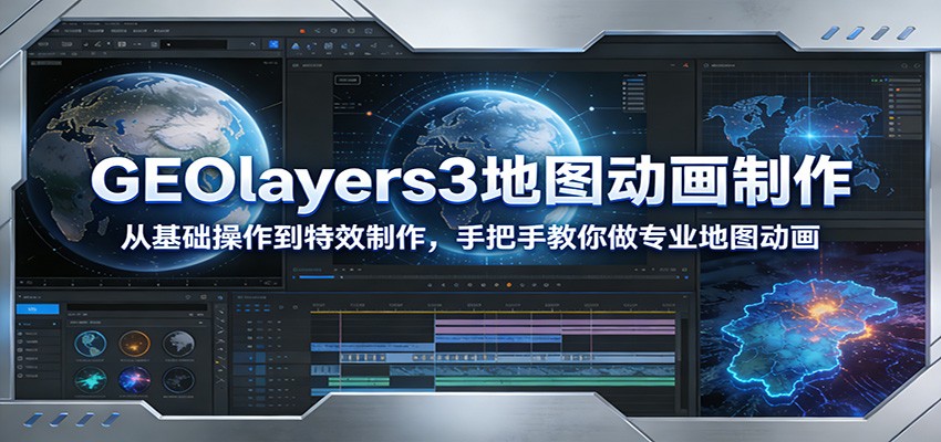 GEOlayers3地图动画制作:从基础操作到特效制作,手把手教你做专业地图动画-吾爱创业网