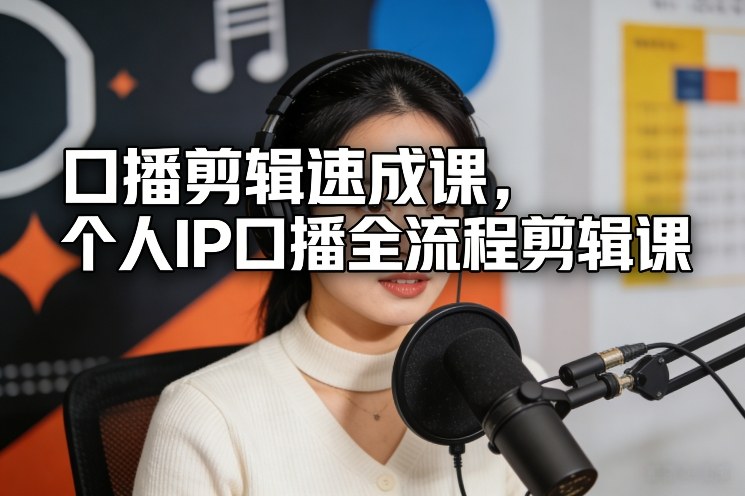 口播剪辑速成课，个人IP口播全流程剪辑课-吾爱创业网