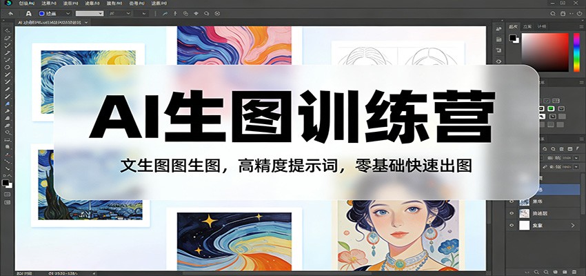 AI生图训练营：文生图图生图，高精度提示词，零基础快速出图-吾爱创业网