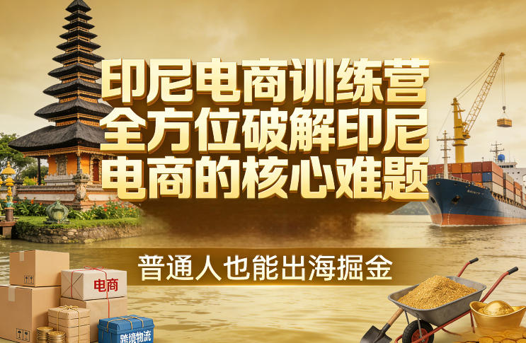 印尼电商训练营，全方位破解印尼电商的核心难题，普通人也能出海掘金-吾爱创业网