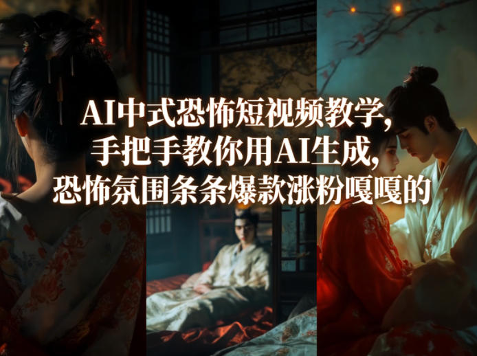 AI中式恐怖短视频教学，手把手教你用AI生成，恐怖氛围条条爆款涨粉嘎嘎的-吾爱创业网