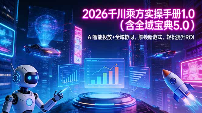 （17625期）2026 千川乘方实操手册 1.0（含全域宝典 5.0）AI 智能投放+全域协同，解锁新范式，轻松提升ROI-吾爱创业网