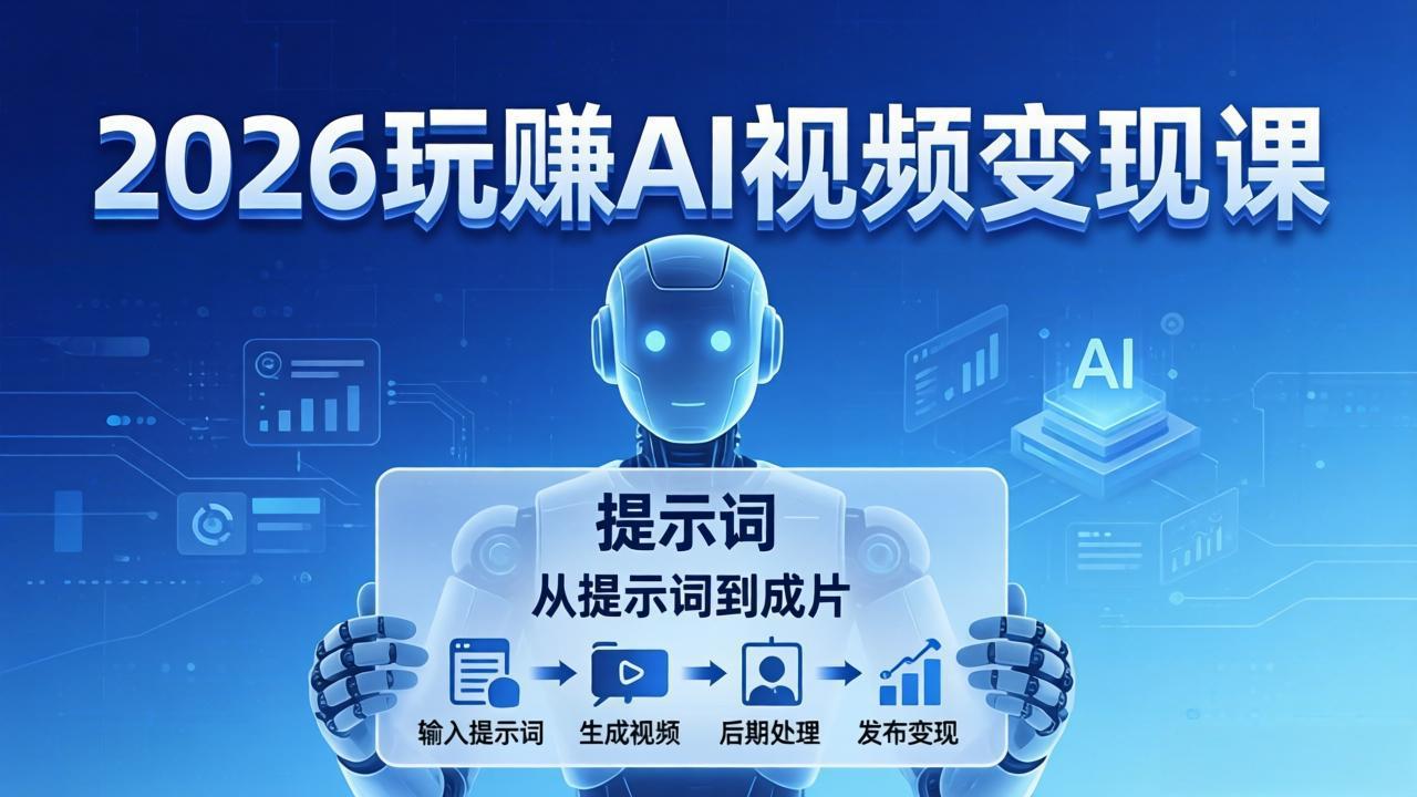 （17827期）2026玩赚AI视频变现课：掌握 AI 视频全流程技能，从提示词到成片高效产出-吾爱创业网