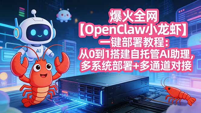 （17612期）爆火全网【OpenClaw 小龙虾】一键部署教程：从0到1搭建自托管AI助理，多系统部署+多通道对接-吾爱创业网