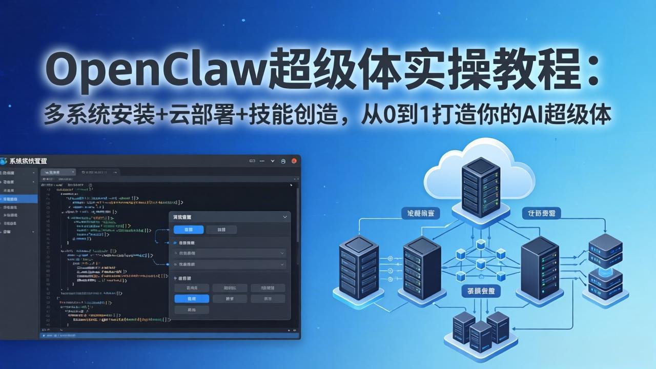 （17603期）OpenClaw-小龙虾 超级体实操教程：多系统安装+云部署+技能创造，从0到1打造你的AI超级体-吾爱创业网