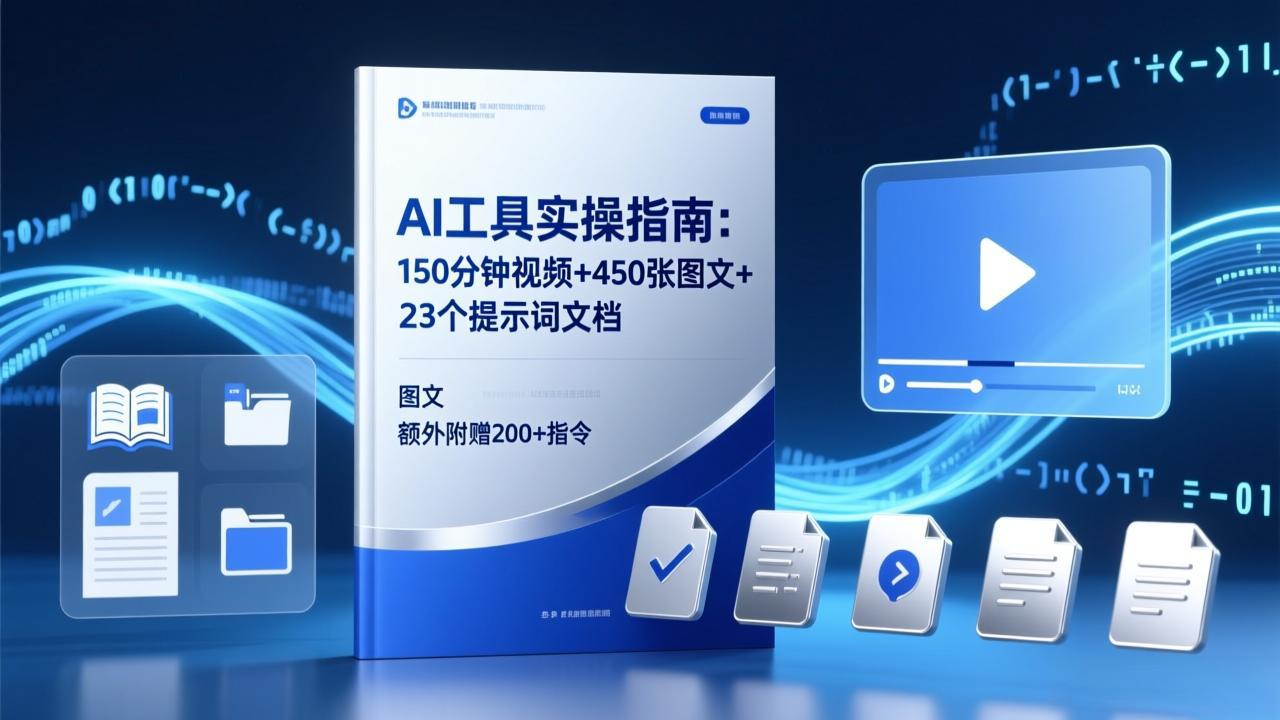 （17504期）AI工具实操指南：150分钟视频+450张图文+23个提示词文档，额外附赠200+指令-吾爱创业网
