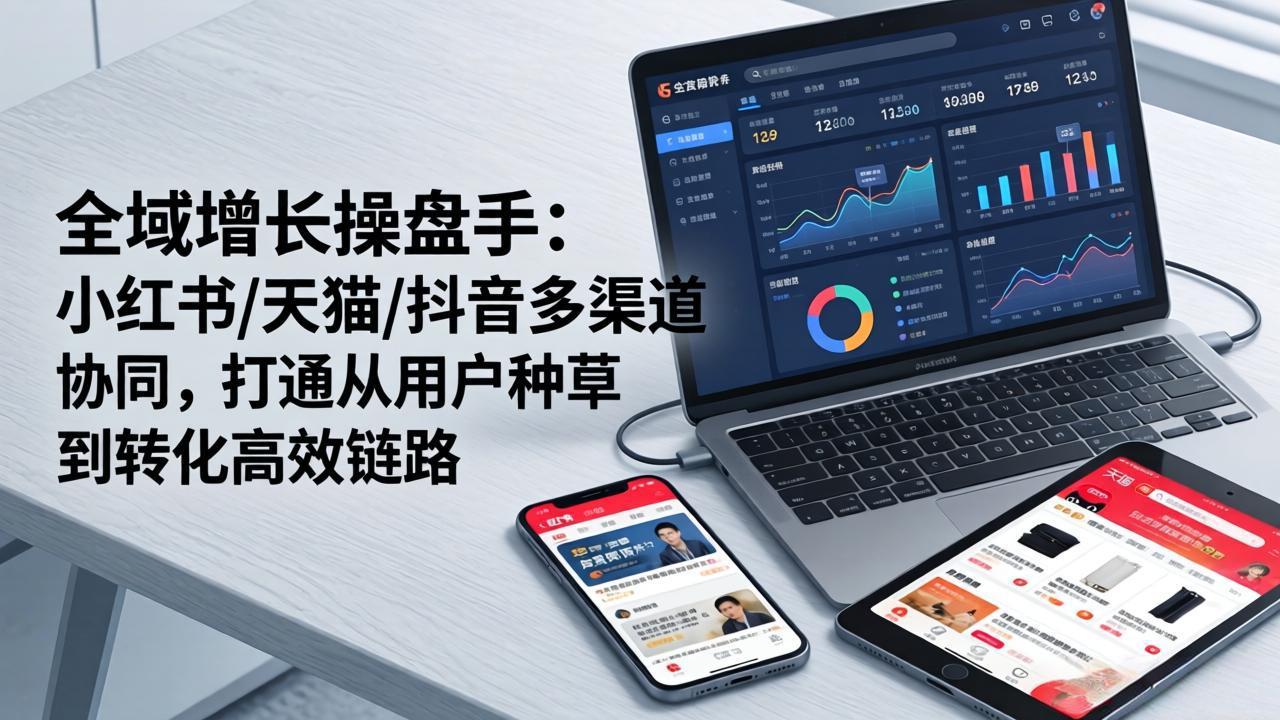 （17605期）全域增长操盘手：小红书/天猫/抖音多渠道协同，打通从用户种草到转化高效链路-吾爱创业网