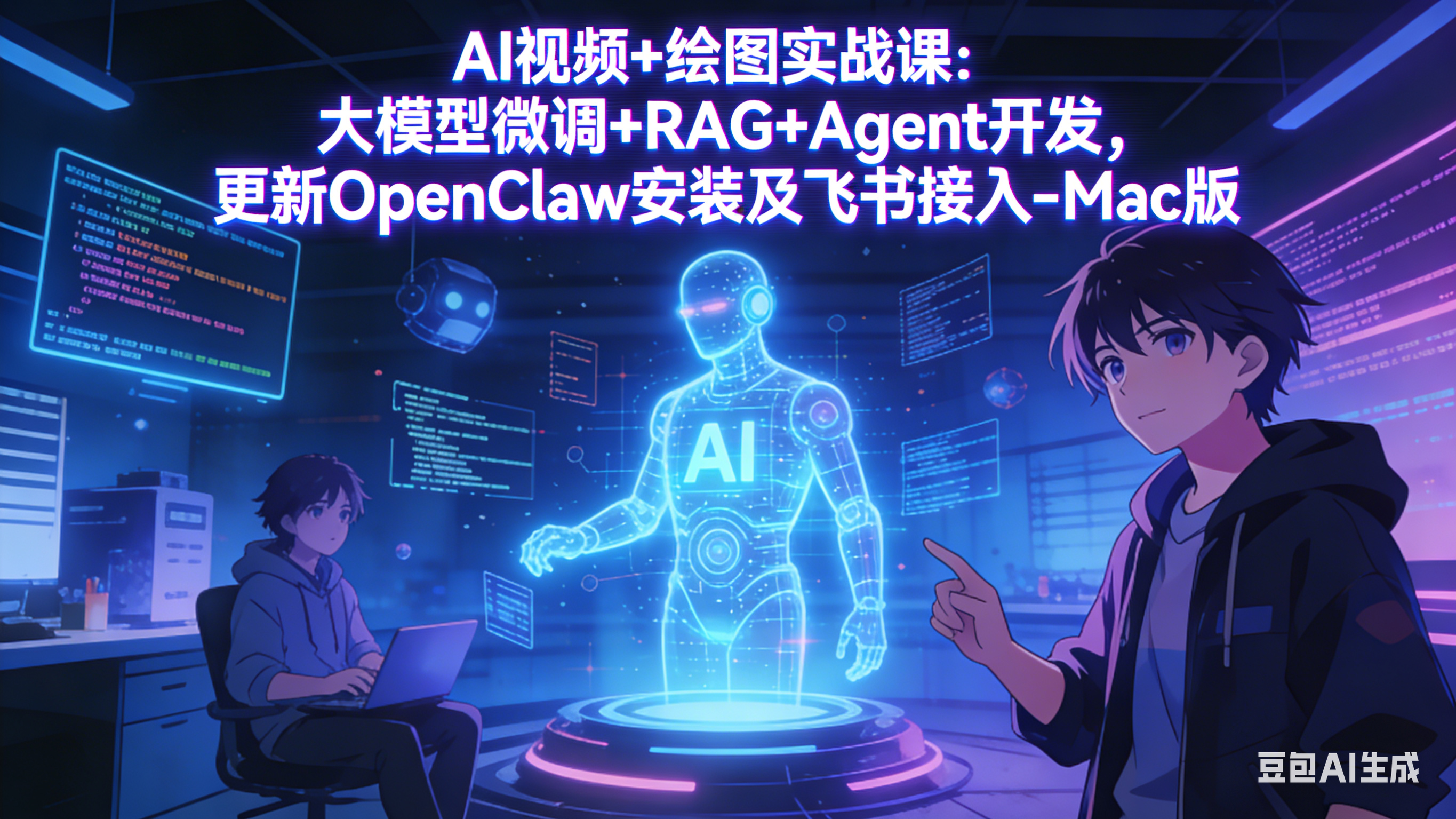 （17594期）AI视频+绘图实战课：大模型微调+RAG+Agent开发，更新OpenClaw安装及飞书接入-Mac版-吾爱创业网