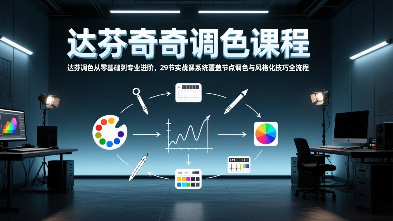 (17484期)达芬奇调色从零基础到专业进阶,29节实战课系统覆盖节点调色与风格化技巧全流程-吾爱创业网