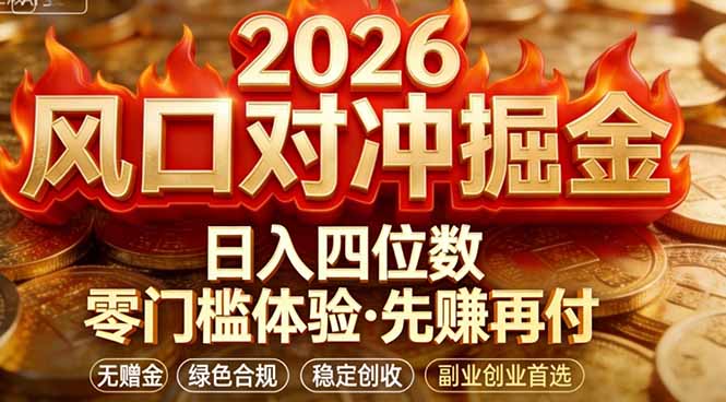 （17631期）2026美金对冲套利，无赠金对冲策略保驾护航，低门槛易上手实操。单人单日收益2000+-吾爱创业网