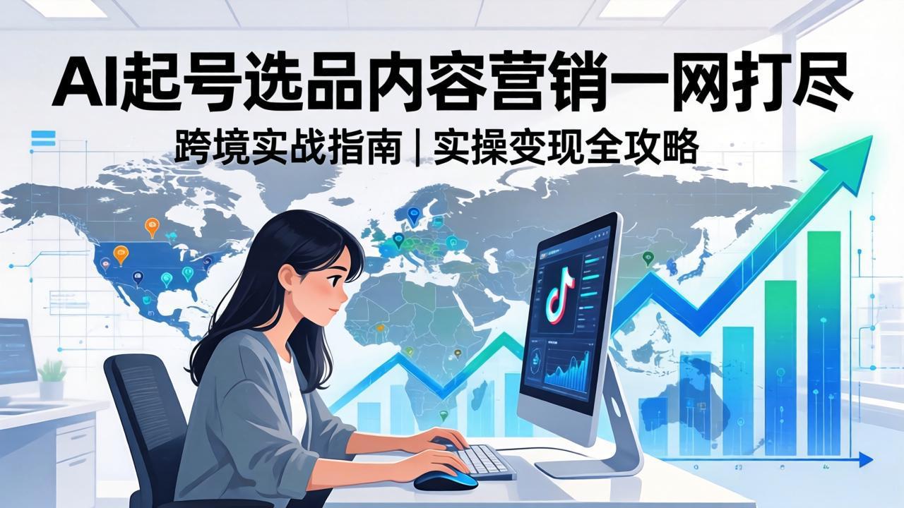 （17824期）2026 TikTok 跨境AI实操：从零基础到变现全流程，AI起号选品内容营销一网打尽-吾爱创业网