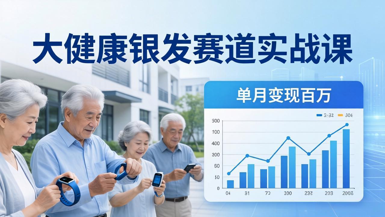 （17754期）大健康银发赛道实战课：拆解视频号线索型 IP 单月变现百万逻辑，教你精准获客高效变现-吾爱创业网
