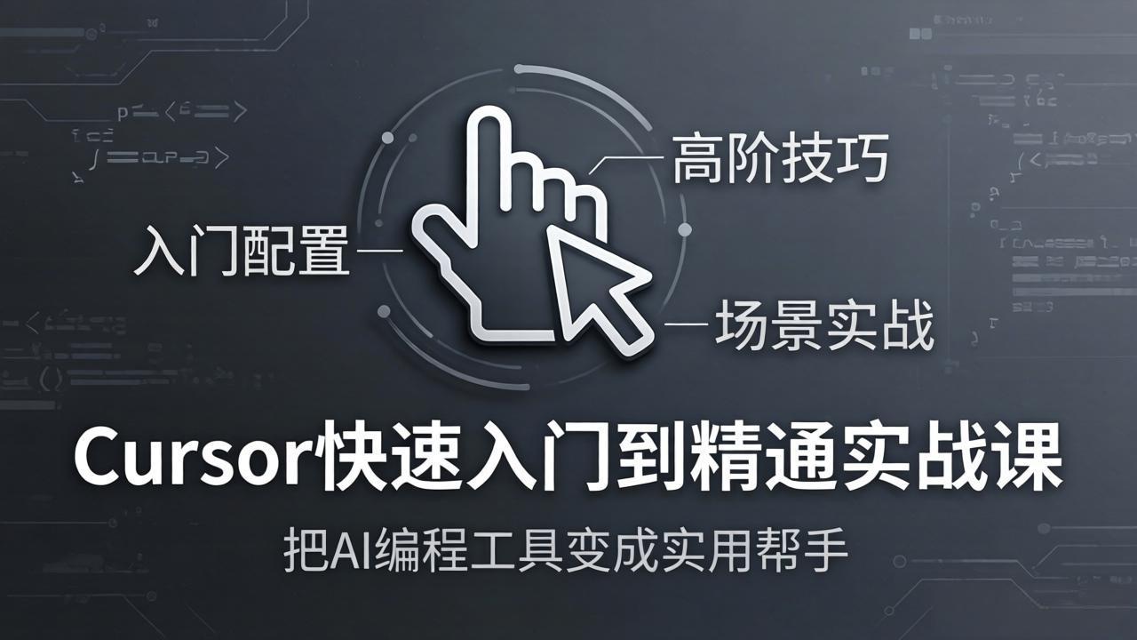 （17794期）Cursor快速入门到精通实战课：入门配置+高阶技巧+场景实战，把AI编程工具变成实用帮手-吾爱创业网