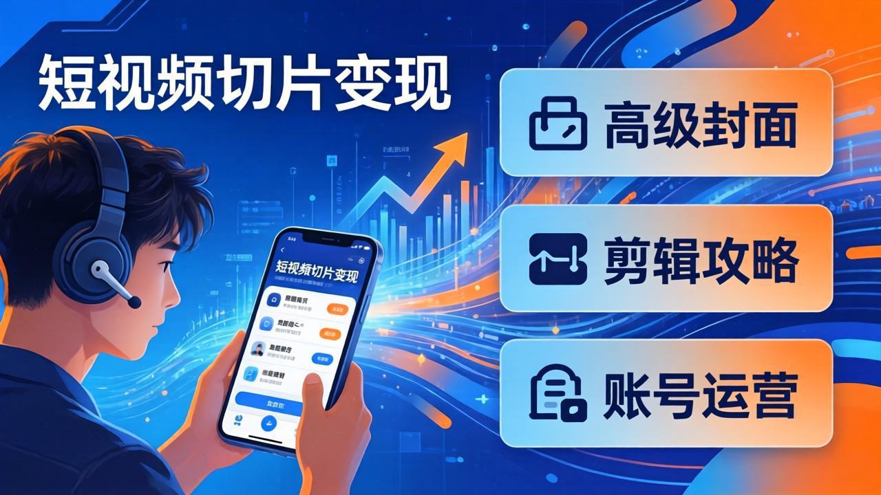 （17758期）短视频切片变现速成班2.0：高级封面+剪辑攻略+账号运营，0基础小白快速入局副业-吾爱创业网