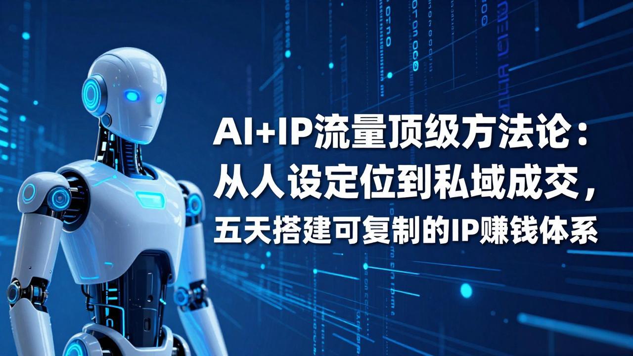 （17521期）AI+IP顶级方法论：从人设定位到私域成交，五天搭建可复制的IP赚钱体系-吾爱创业网