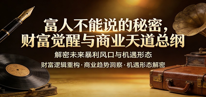 富人不能说的秘密，财富觉醒与商业天道总纲，解密未来暴利风口与机遇形态-吾爱创业网